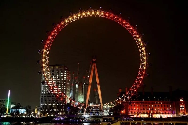 Vòng quay khổng lồ London Eye nơi du lịch Anh Quốc nổi bật của London